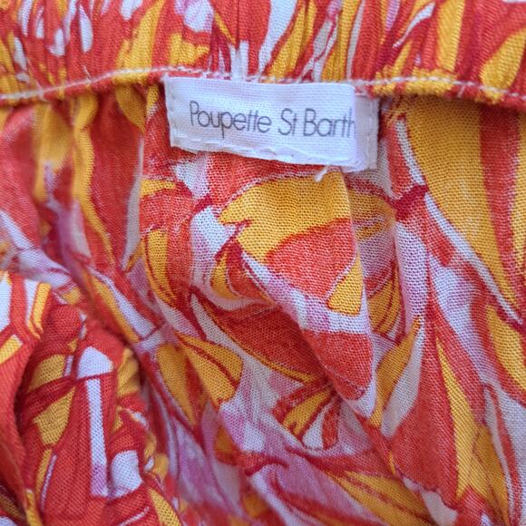 Poupette St. Barth Mara Strapless Floral Maxi Dress Size Red Pink Petal - Picture 7 of 14